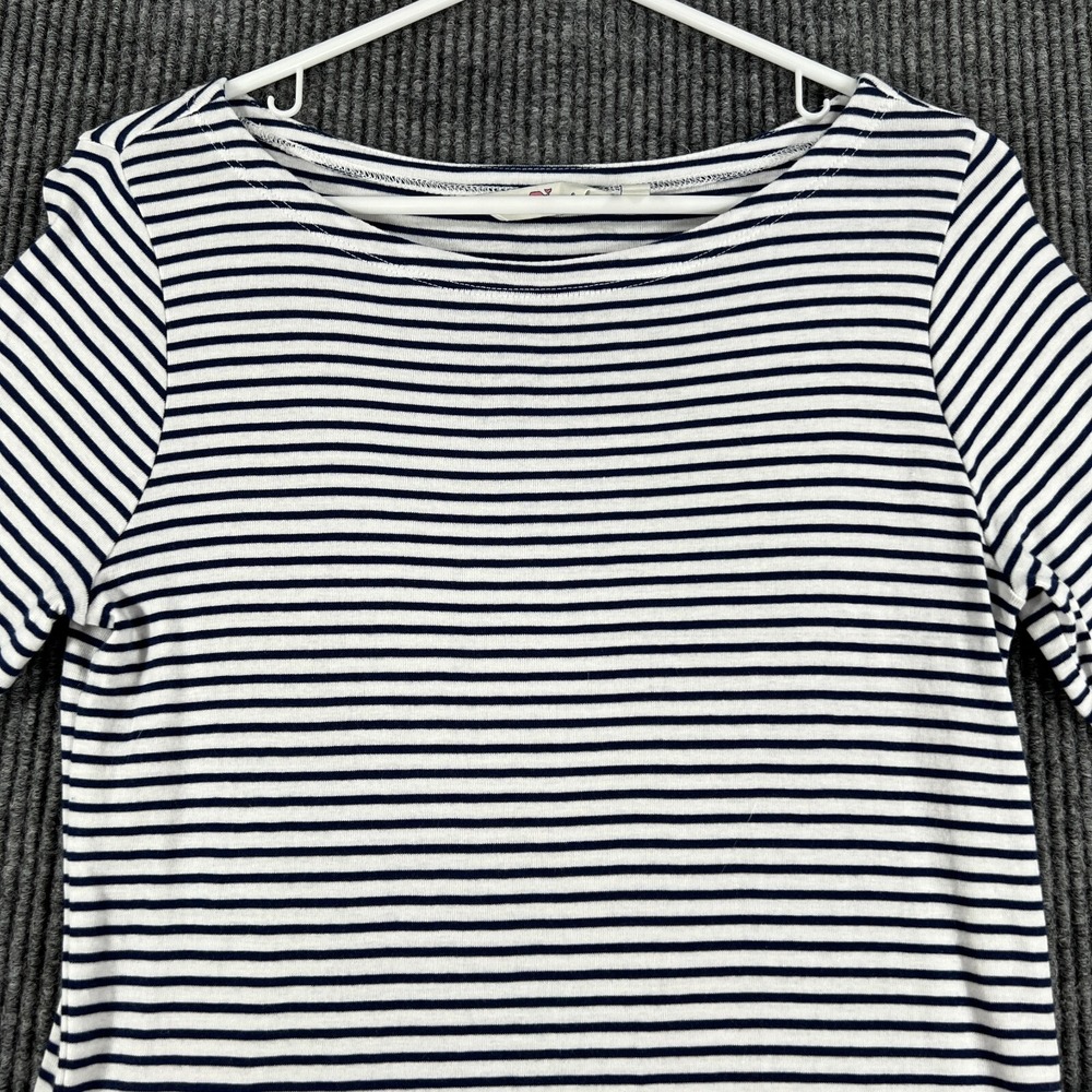 Vineyard Vines Shirt Womens Medium Blue White Striped Long Sleeve Casual Comfort
